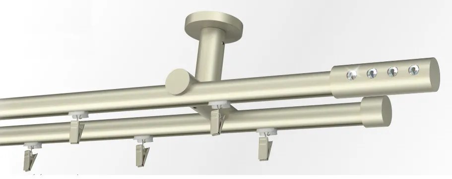Galerie dubla PRINDERE TAVAN suport universal TEAVA PROFIL -ALURE /19 -CROM MAT (Alege marime: 120 cm)