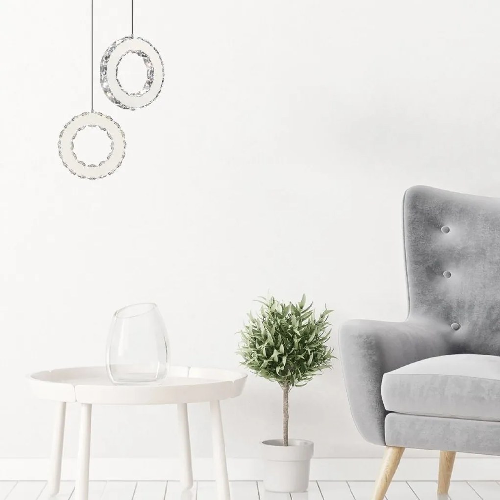 Lustra LED suspendata design modern Girona crom