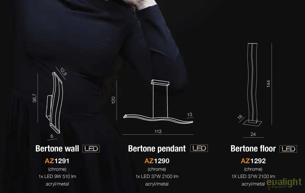 Aplica de perete LED design modern BERTONE