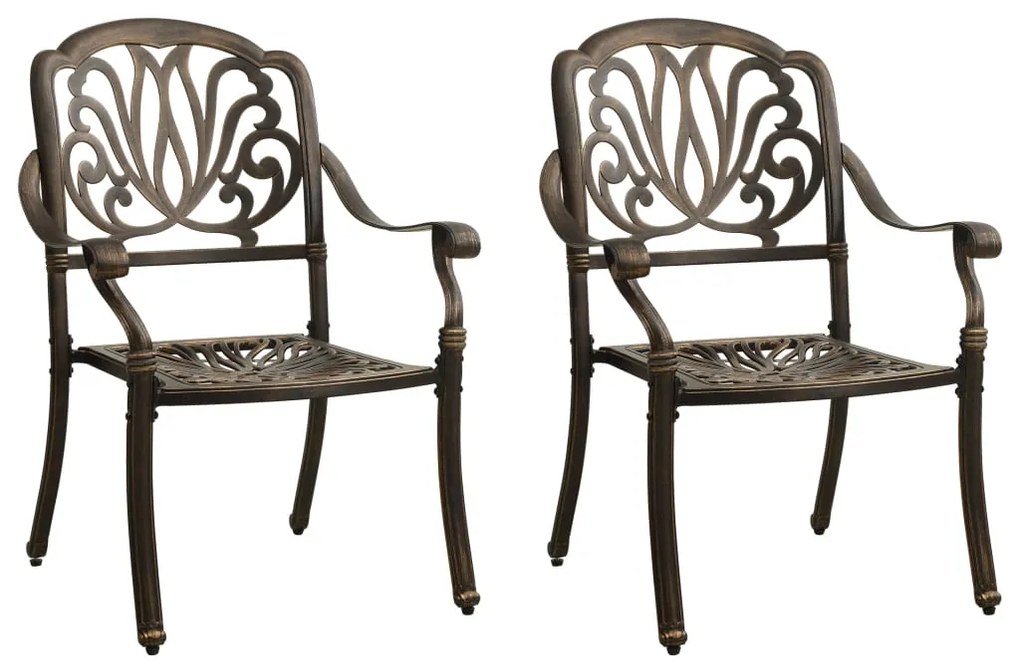Set mobilier bistro, 3 piese, bronz, aluminiu turnat Bronz, 3