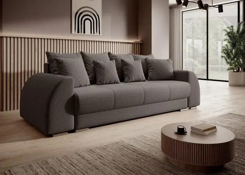 Canapea extensibilă dumonde cu ladă de depozitare si sezut confortabil din spuma high-density, Verona Kaki 260x100 cm
