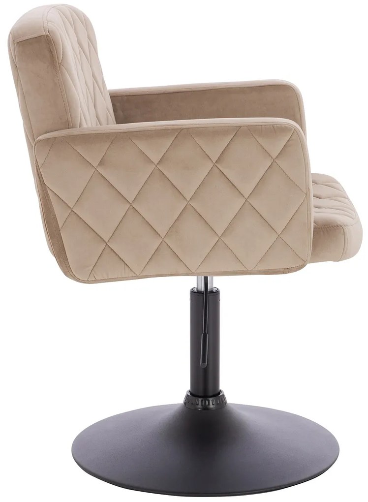 HR802N Scaun Latte din Catifea cu Bază Neagră