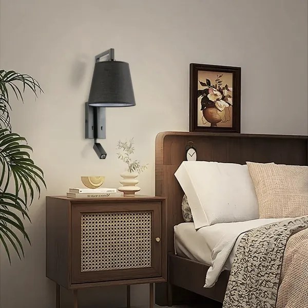 Lampă LED de perete Brilagi RAYA 1xE14/40W/230V + LED/3W negru