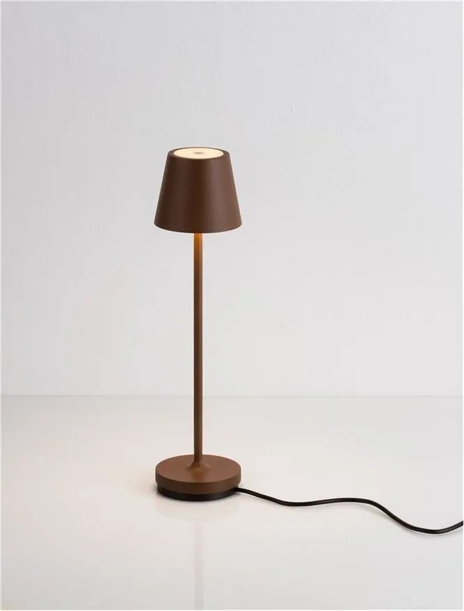 Veioza/Lampa de masa LED portabila exterior IP54 PETIT maro