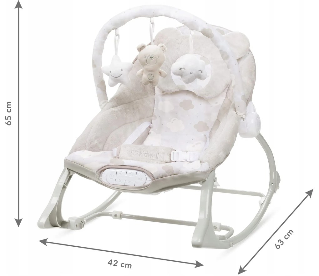 ShopJK BALANSOAR CU VIBRAȚII PENTRU BEBLUȘI KIDWELL PINO BEJ