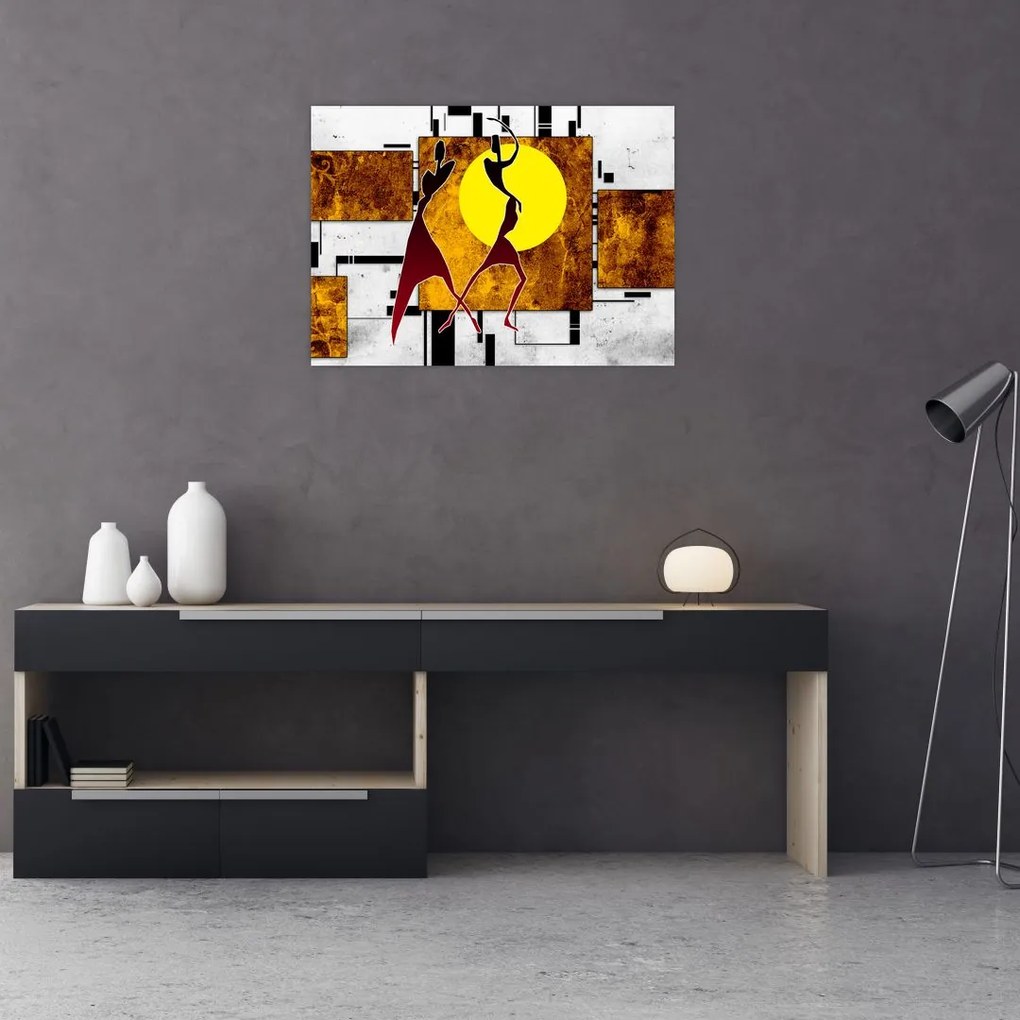 Tablou pe sticlă cu pictură epochală străveche (70x50 cm)