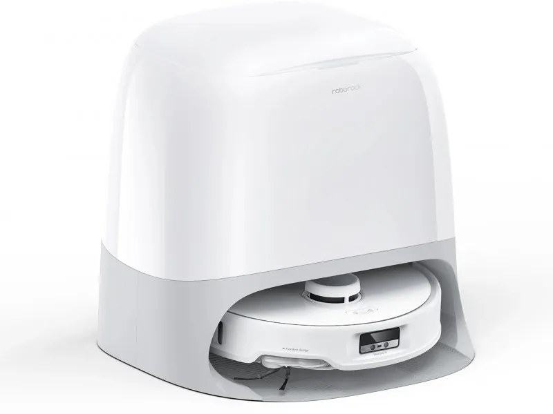 Aspirator robot cu statie de auto-golire Roborock Q Revo Curv QRC02-00, 18500 Pa, 6400 mAh, 66W, 3D Mapping LiDar, Autonomie pana la 4 ore, Alb