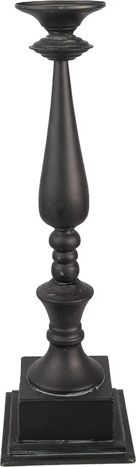 Suport de lumanare, gri, din metal, 15x15x50 cm
