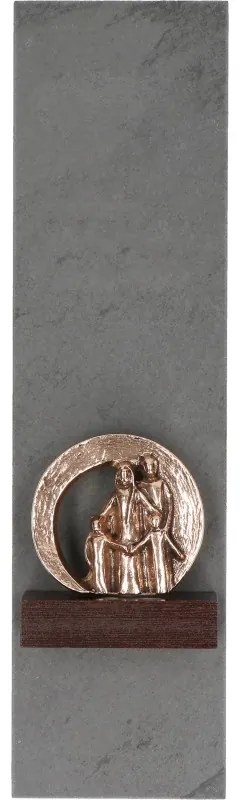Decor "Camin ocrotit", piatra si bronz masiv