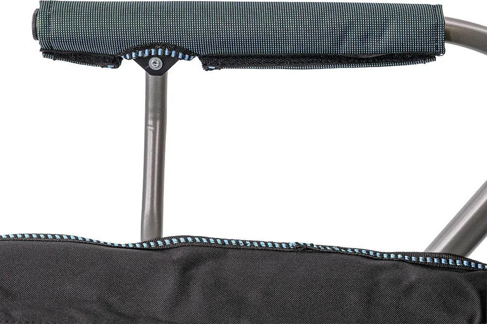 Leziter Scaun de pescuit Comfort cu braț și suport pentru pahare albastru