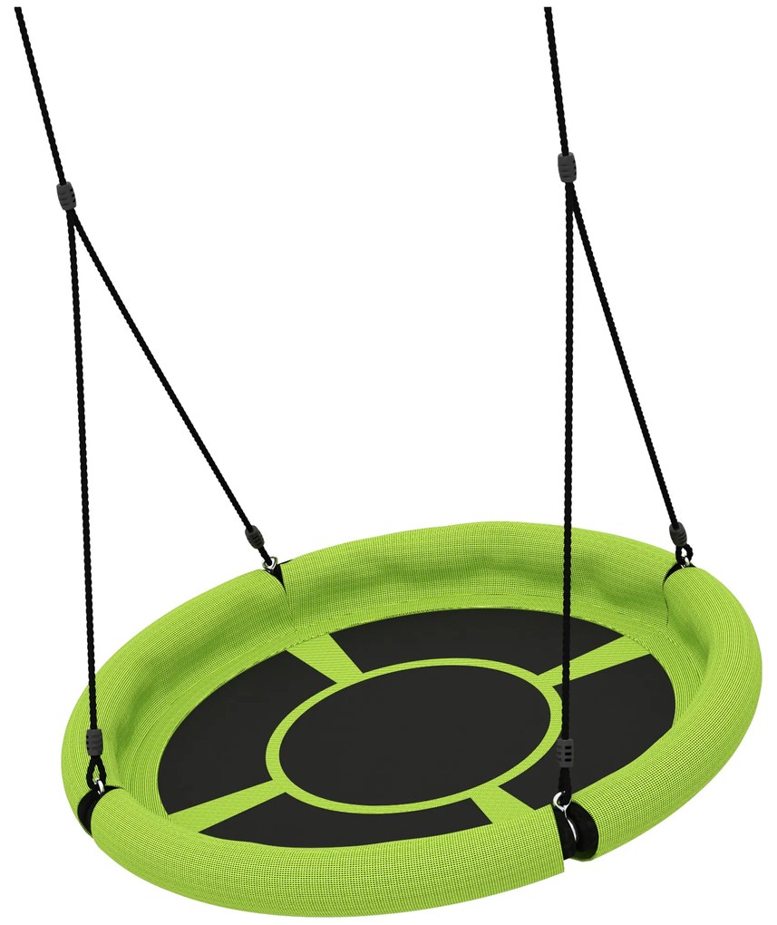 AIYAPLAY Balansoar cu nesă, Balansoar de grădină rotund, suport până la 150 kg, reglabil pe înălțime, Verde | Aosom Romania