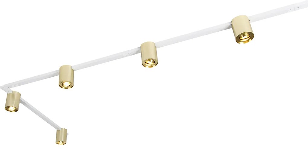 Sistem de șine auriu și alb cu 5 spoturi monofazate - Rondoo Up
