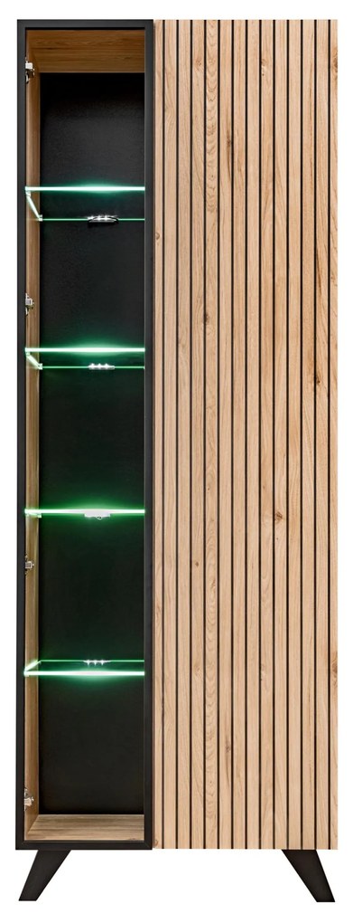 Vitrină Lyran WSW (hikora jackson + negru (cu iluminat LED). 1097695