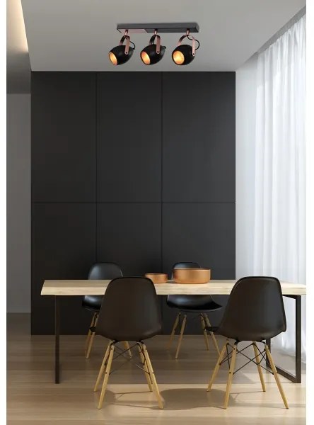 Spot ANICA 3xE14/40W/230V negru/cupru