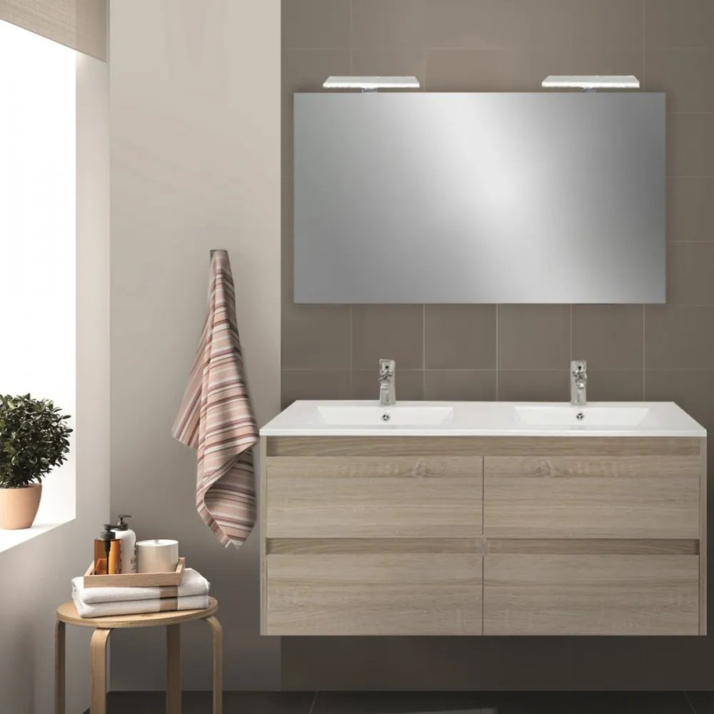 Mobilier complet de baie Porto Prime 120 în culoarea stejarului Sonoma