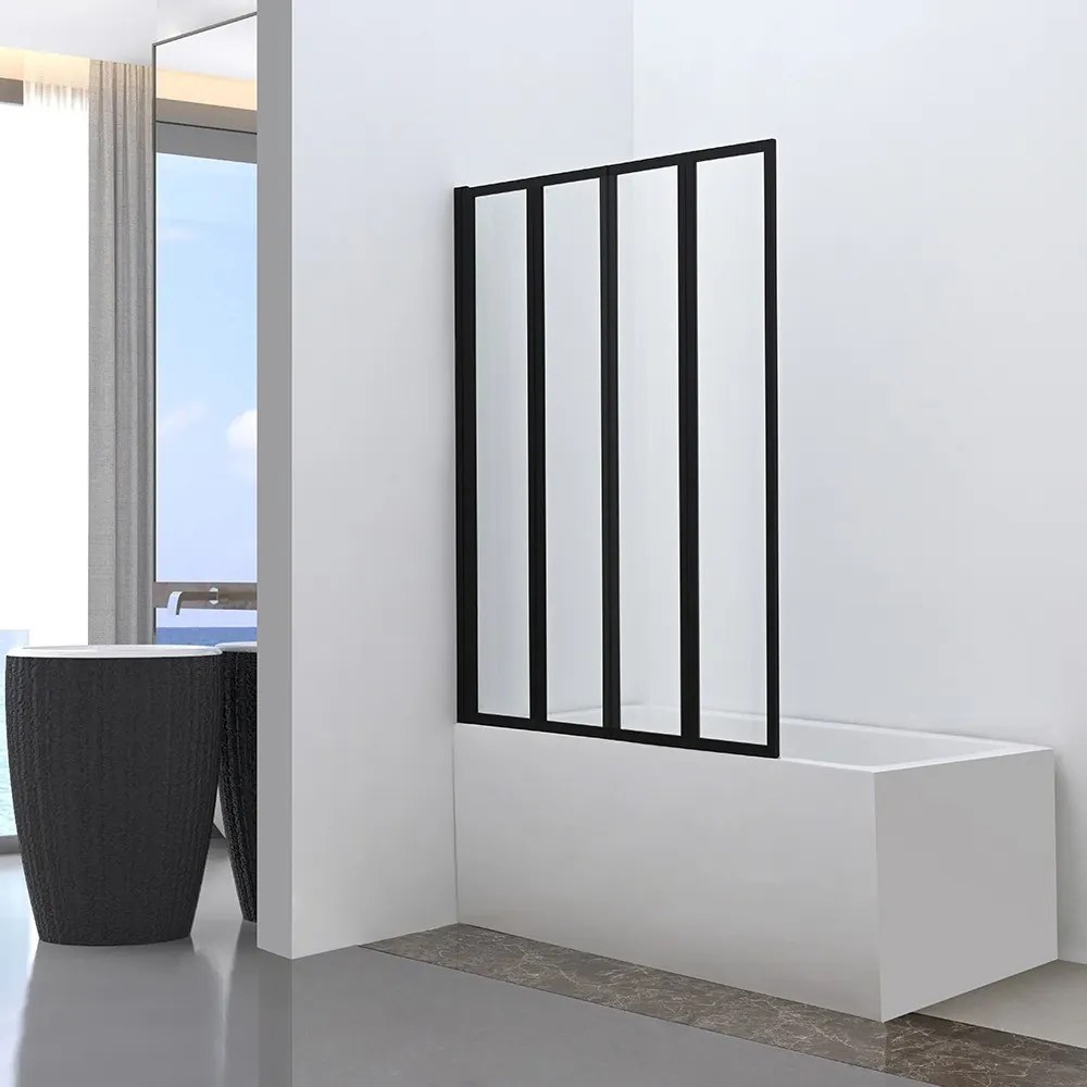 Paravan de baie Tribeca 110x140 cm negru