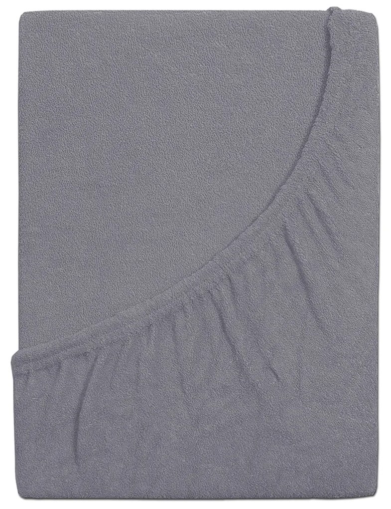 Cearșaf de pat 4Home Perfect din frotir gri, 90 x 200 cm