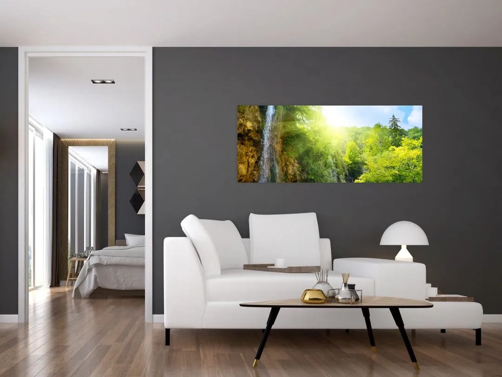 Tablou - cascadele în djunglă (120x50 cm)
