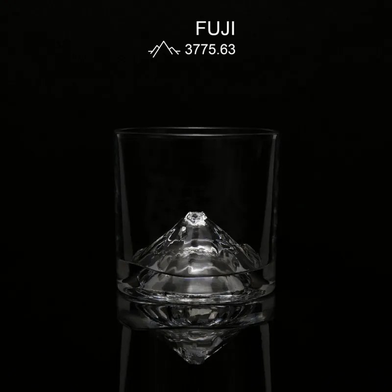 Set de pahare de whisky LIITON L60200 Denali 260 ml, 2 buc., pereți îngroșați, fund 3D în formă de vârful Fuji, transparent