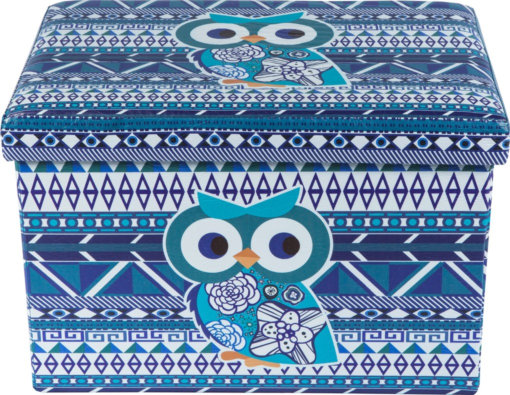 Taburet Design Blue Owl, multicolor, 48x32x31.5 cm
