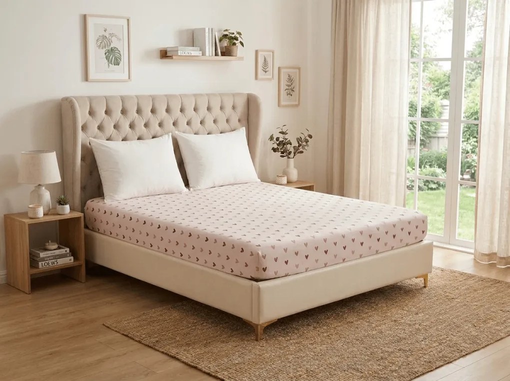 Cearsaf din microfibra SOFHEARTS crem 90x200 cm