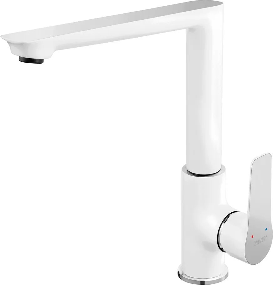 Baterie bucatarie alb-crom cu pipa inalta Ferro Adore