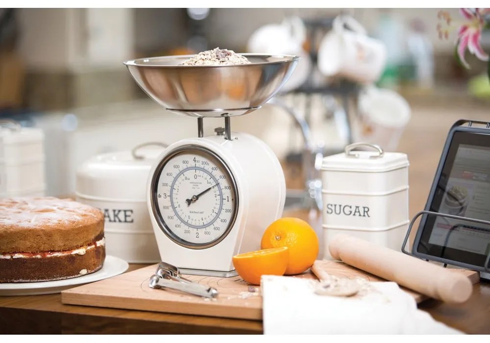 Cântar de bucătărie Kitchen Craft Living Nostalgia, 4 kg, crem