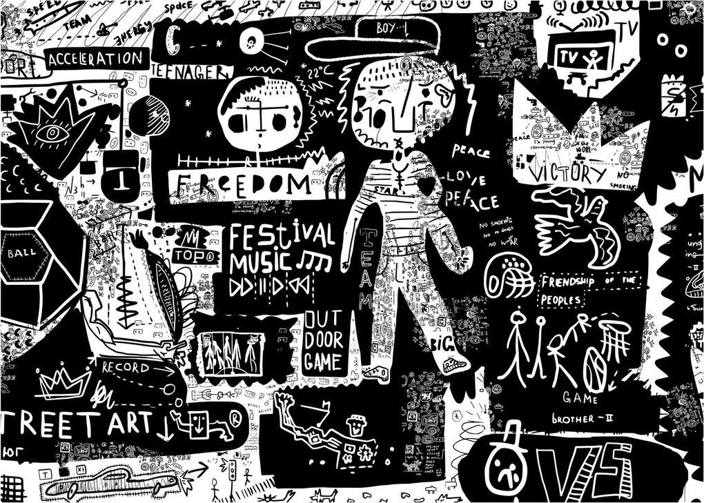 Tablou pe sticlă - Graffiti (70x50 cm)