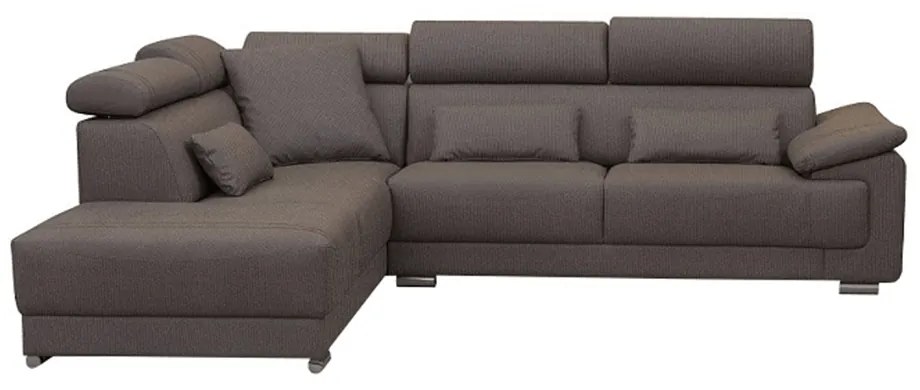 Colţar tapiţat, material textil maro, model stânga, CAILA