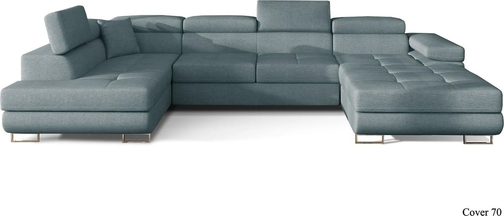Colțar lemn masiv Formă U Extensibil Roger 345x202cm Personalizabil - Monolith 37 + Monolith 97, Stânga