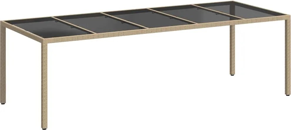 vidaXL Masă de Grădină Bej 250 x 100 x 75 cm poliratan