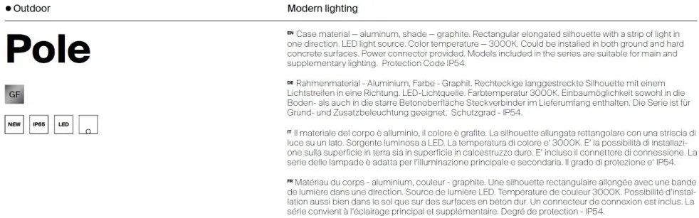 Stalp LED cu tarus iluminat exterior IP65 Pole 160cm
