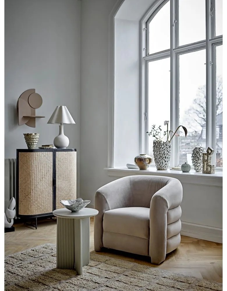 Veioză crem cu abajur textil (înălțime 60 cm) Heide – Bloomingville