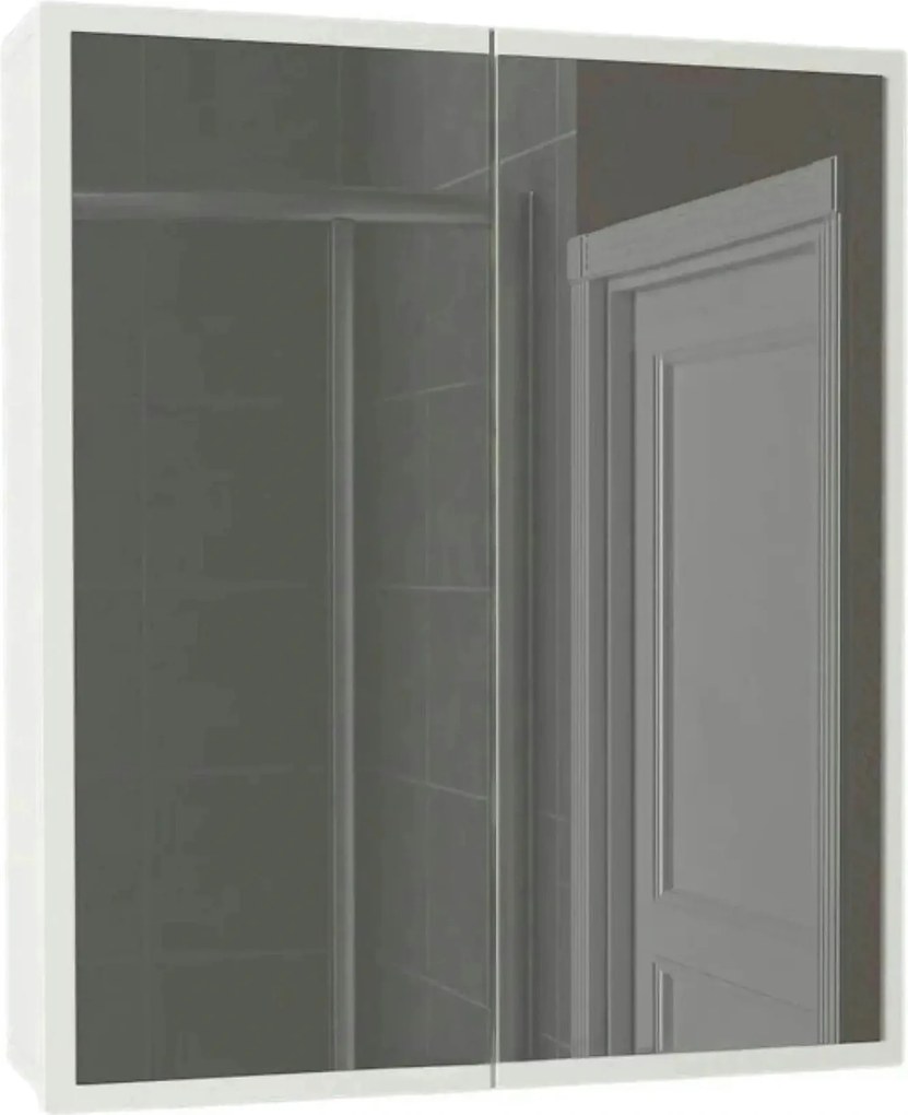 Dulap de baie KAYLA, alb, PAL melaminat, cu 2 usi, 60x17x78 cm