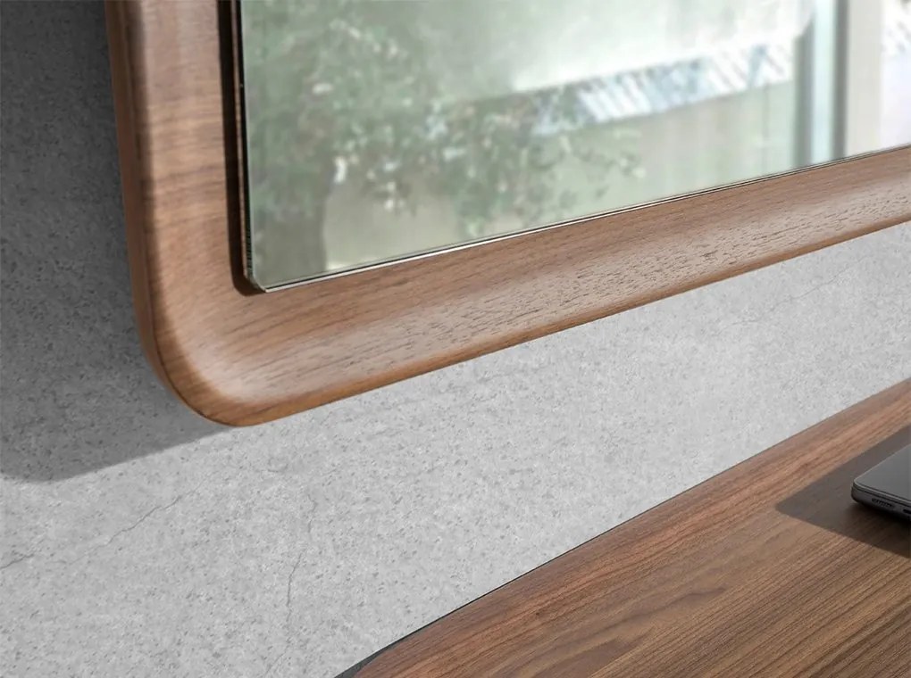 Oglinda decorativa design LUX Rectangular Walnut