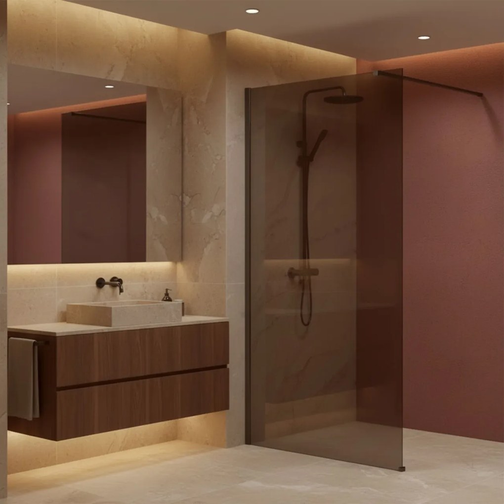 Paravan de dus Rea Flexi Brown / Titan 140