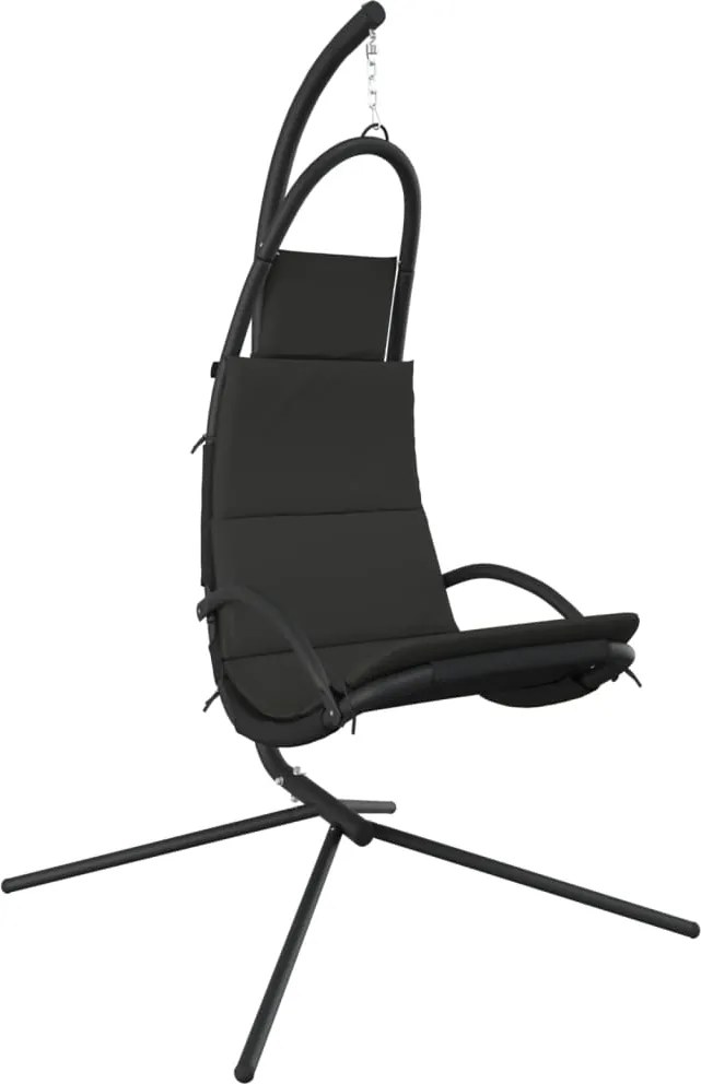 vidaXL Scaun balansoar grădină cu pernă gri închis, textil oxford/oțel