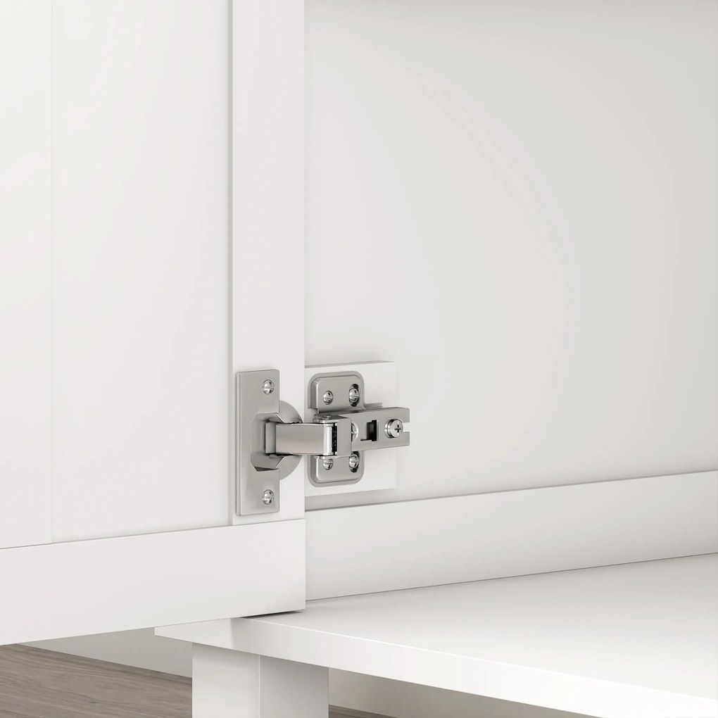 HOMCOM Bufet de bucătărie mobilier de depozitare pentru dormitor, salon birou cu 2 uși 2 sertare 76 x 48 x 91 cm alb | Aosom Romania