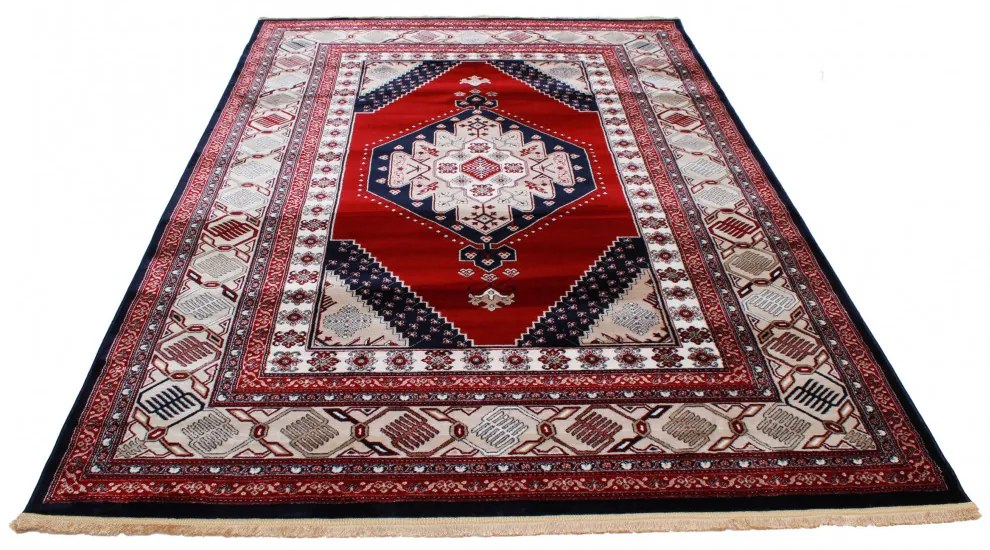 Covor clasic burgundia Turkmen 200x300 covor poliester mecanic pentru living sau dormitor