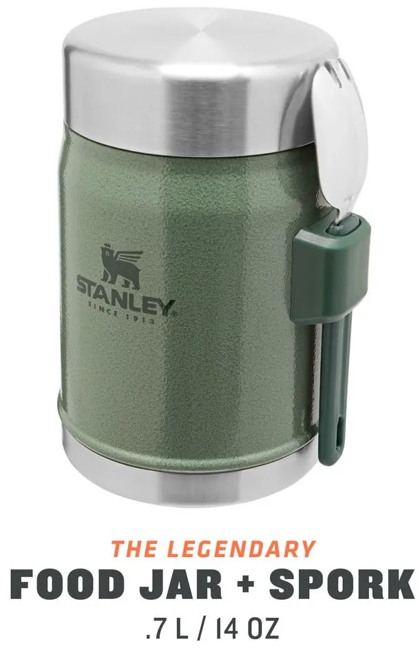 Termos verde pentru mâncare din oțel inoxidabil 400 ml Legendary Classic Hammer Tone Green – Stanley