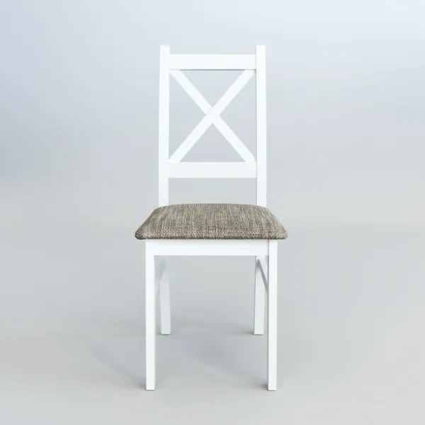 Scaun de sufragerie NATE alb/maro