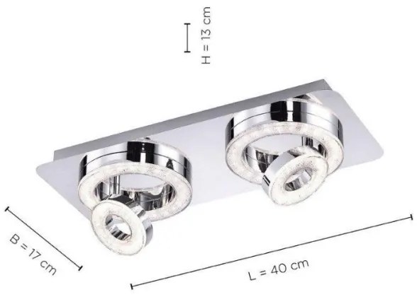 Plafonieră LED TIM 2xLED/2,8W/230V + 2xLED/3,1W Leuchten Direkt 14521-17