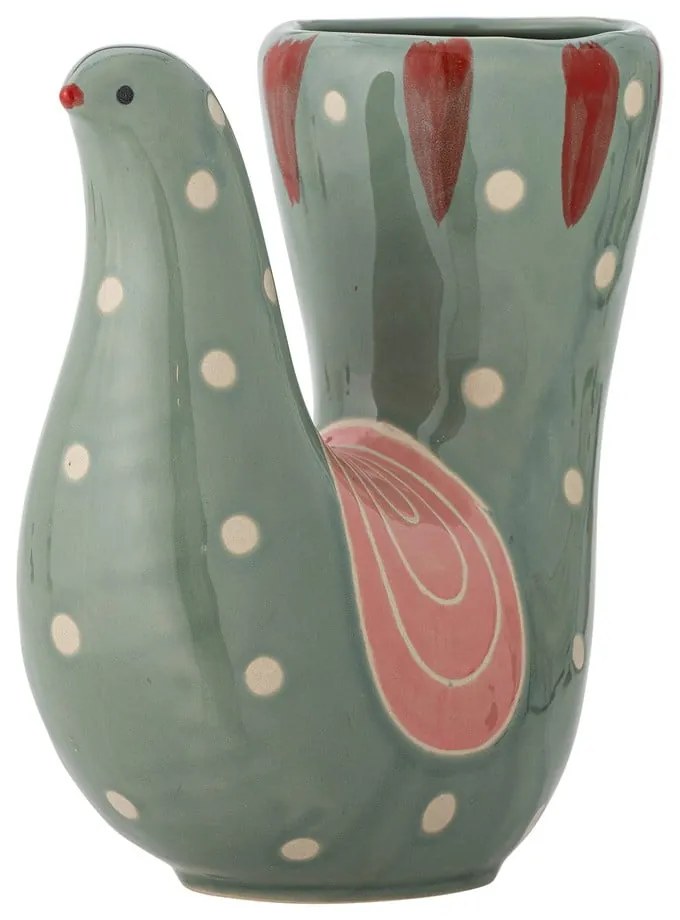 Vază verde din gresie pictată manual (înălțime 19 cm) Trudy – Bloomingville