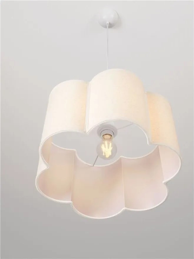 Lustra suspendata cu abajur textil bej BLOOSY