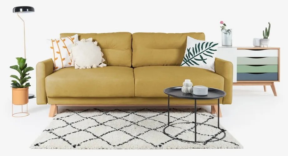 Canapea extensibilă Bonami Selection Pop, galben