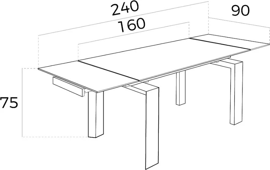 Masa dining extensibila design modern Walnut, 160-240x90cm AC-DT638B