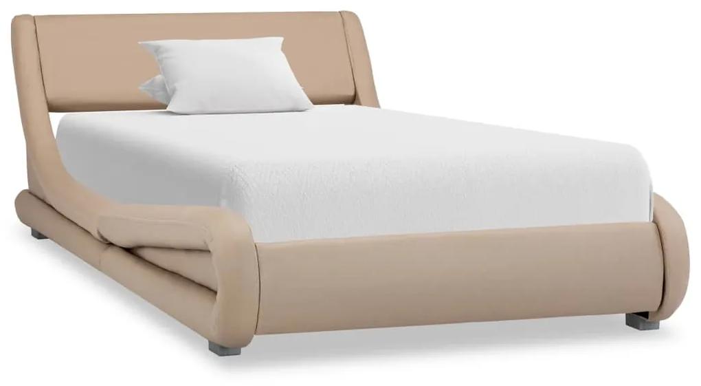 285721 vidaXL Cadru de pat, cappuccino, 100 x 200 cm, piele ecologică