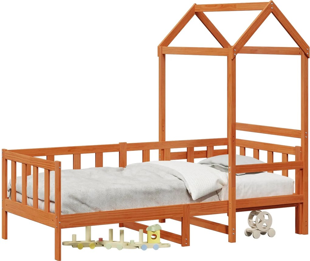 vidaXL Set de Pat pentru Zi 2 pcs Maroniu cerat Lemn de pin masiv