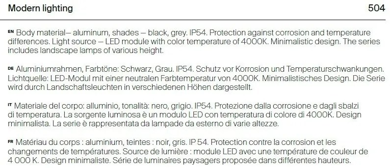 Stalp LED mic pentru iluminat exterior IP54 Essen grafit H-65cm
