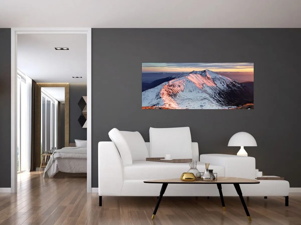 Tablou - Panoramă montană de iarnă II. (120x50 cm)